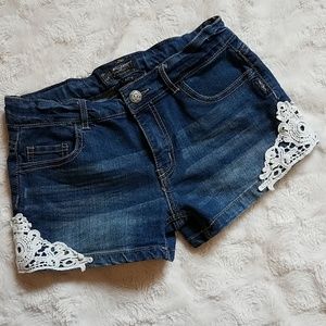 Silver Denim Shorts